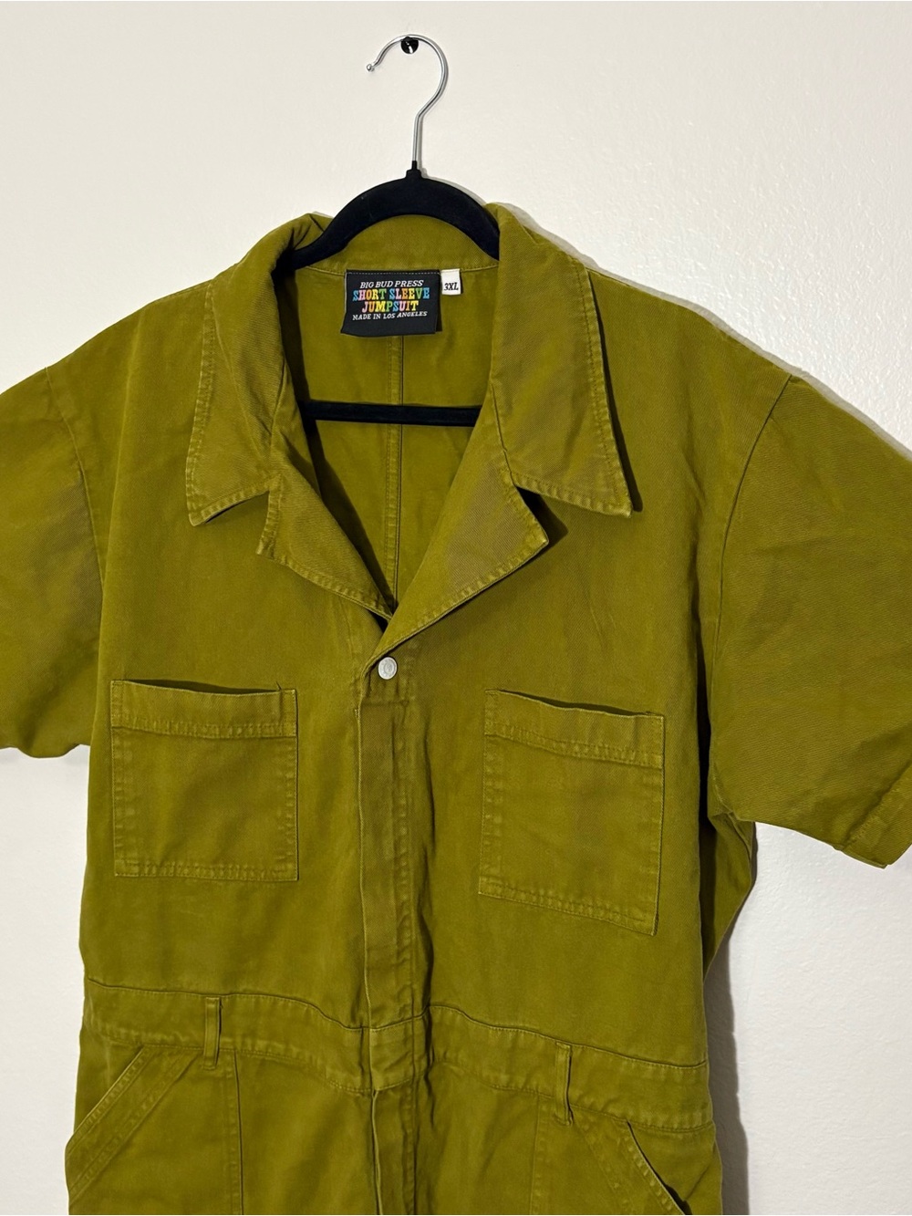 Big Bud Press Jumpsuit Cotton Short Sleeve Pockets One-Piece GROSS GREEN 3XL